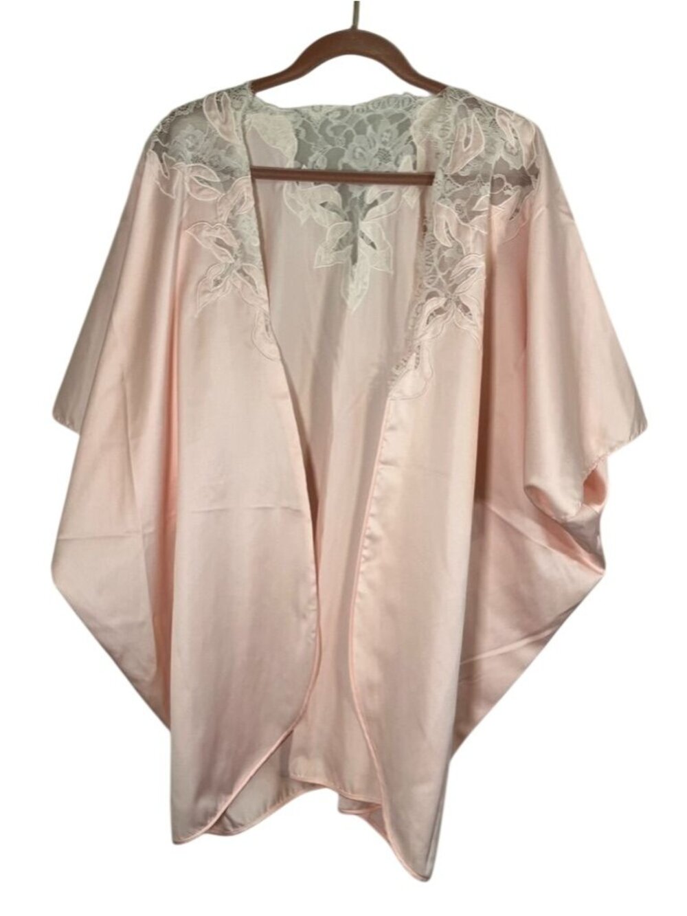 Colorful Satiny Floral‎ Lace Cardigan Pink OS Feminine Romantic Regency Cottage